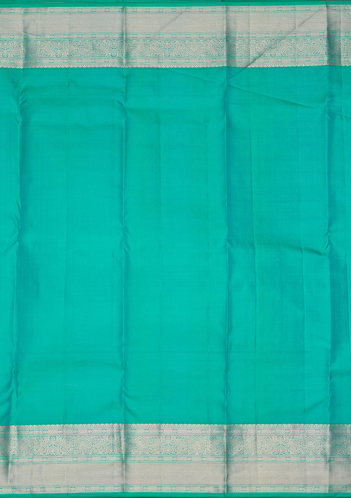 Turquoise Blue Zariwork Pure Silk Saree