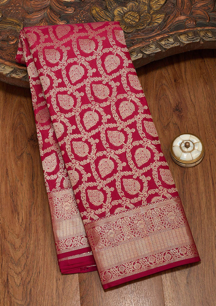 Maroon Zariwork Pure Silk Saree