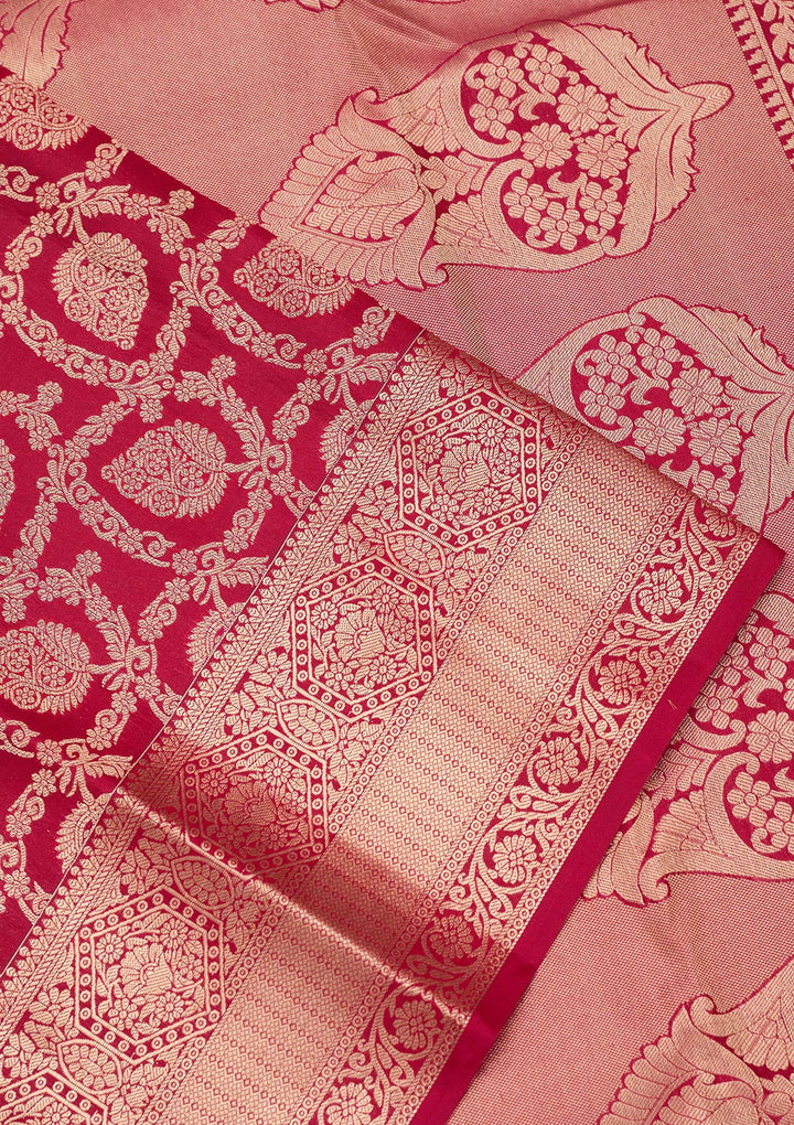 Maroon Zariwork Pure Silk Saree