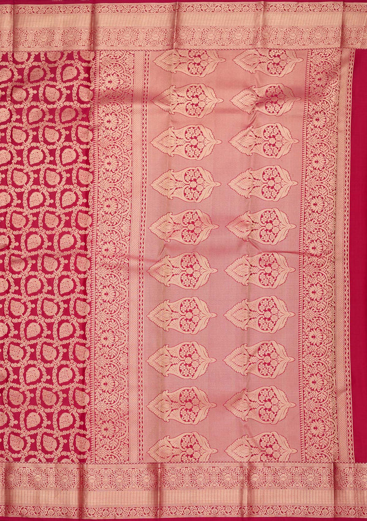Maroon Zariwork Pure Silk Saree