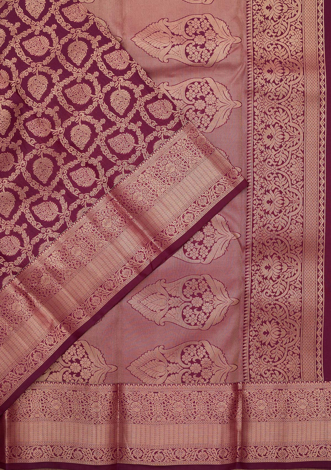 Wine Zariwork Pure Silk Saree