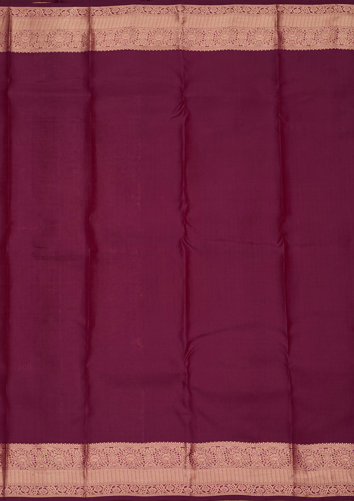 Wine Zariwork Pure Silk Saree