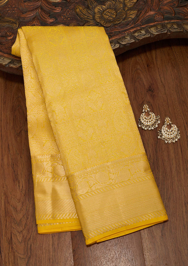 Yellow Zariwork Pure Silk Saree