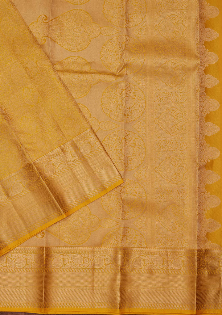 Yellow Zariwork Pure Silk Saree