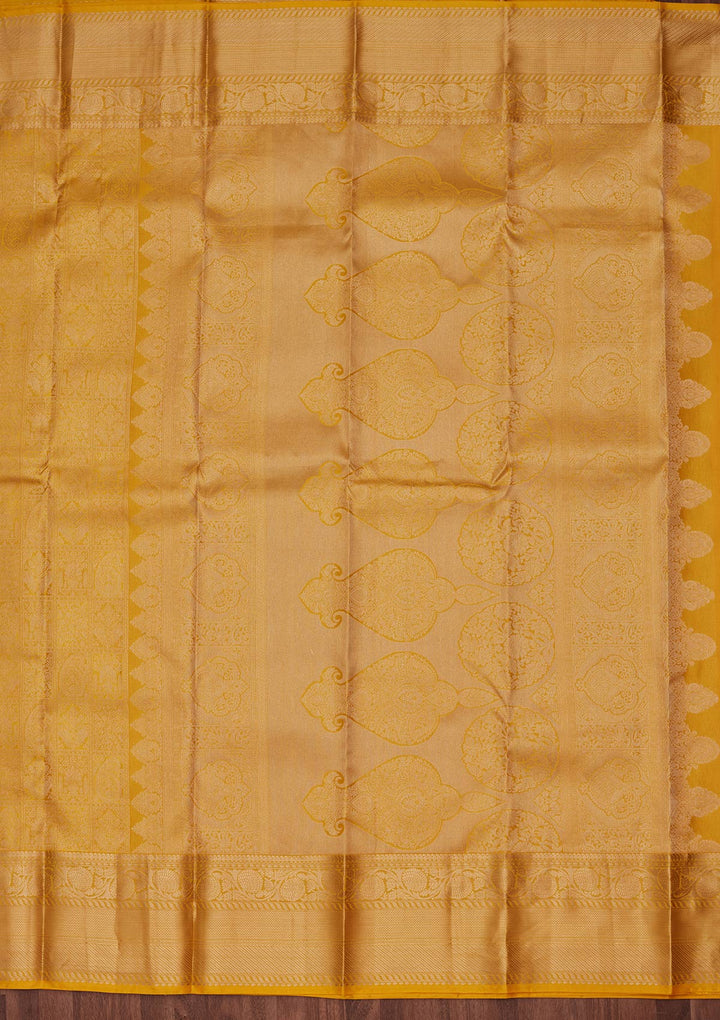 Yellow Zariwork Pure Silk Saree