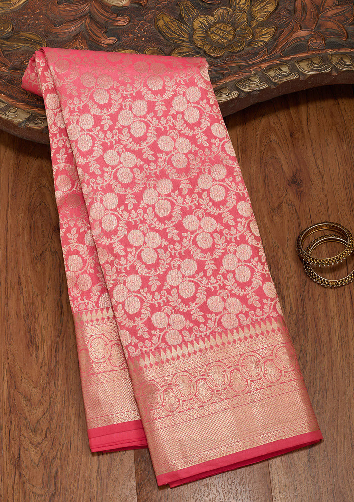 Pink Zariwork Pure Silk Saree