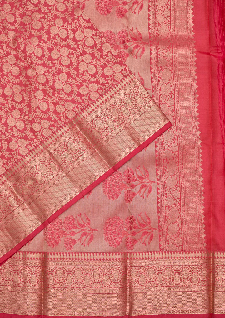 Pink Zariwork Pure Silk Saree
