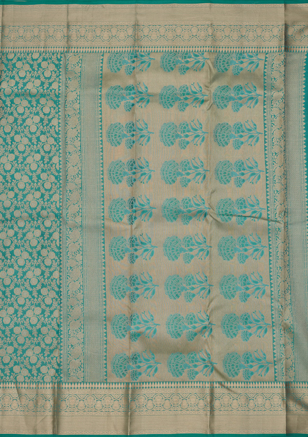 Sea Green Zariwork Pure Silk Saree