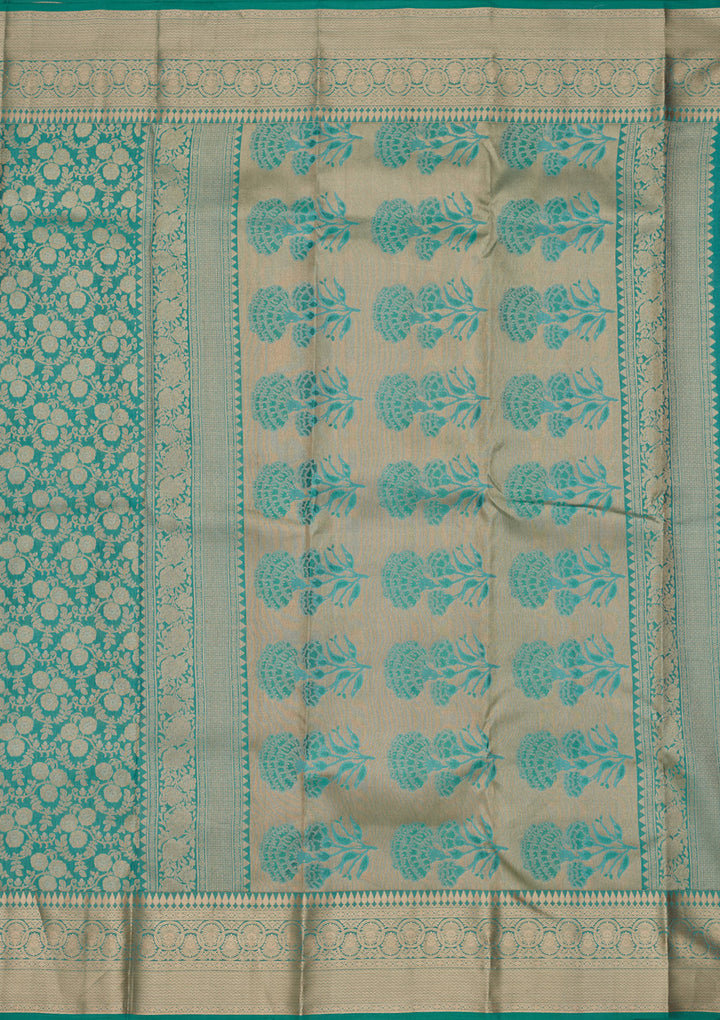 Sea Green Zariwork Pure Silk Saree