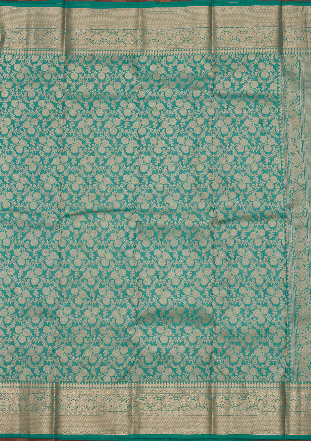 Sea Green Zariwork Pure Silk Saree