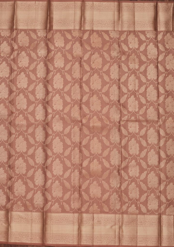 Beige Zariwork Pure Silk Saree