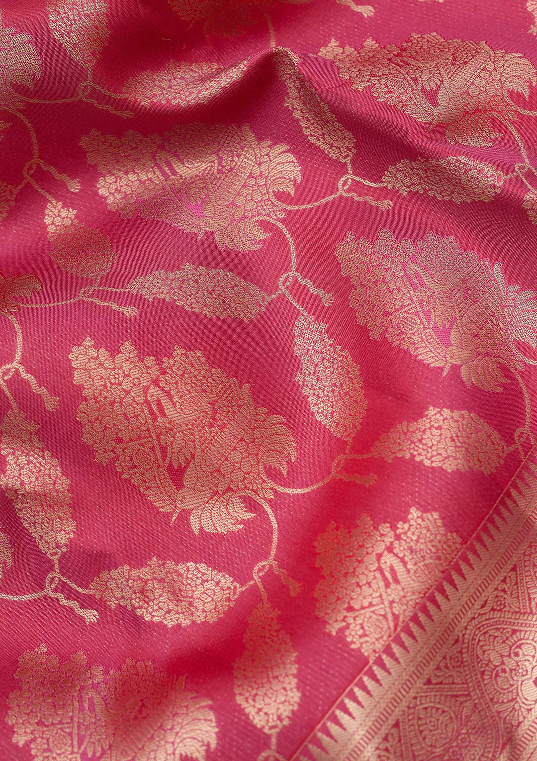 Pink Zariwork (Gold) Silk Silk_Saree