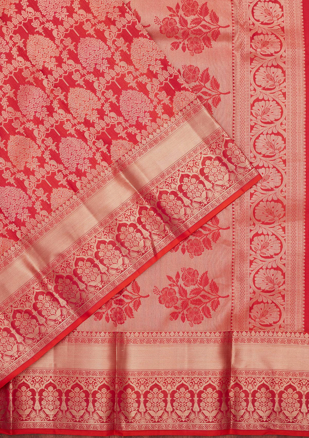 Orange Zariwork Pure Silk Saree