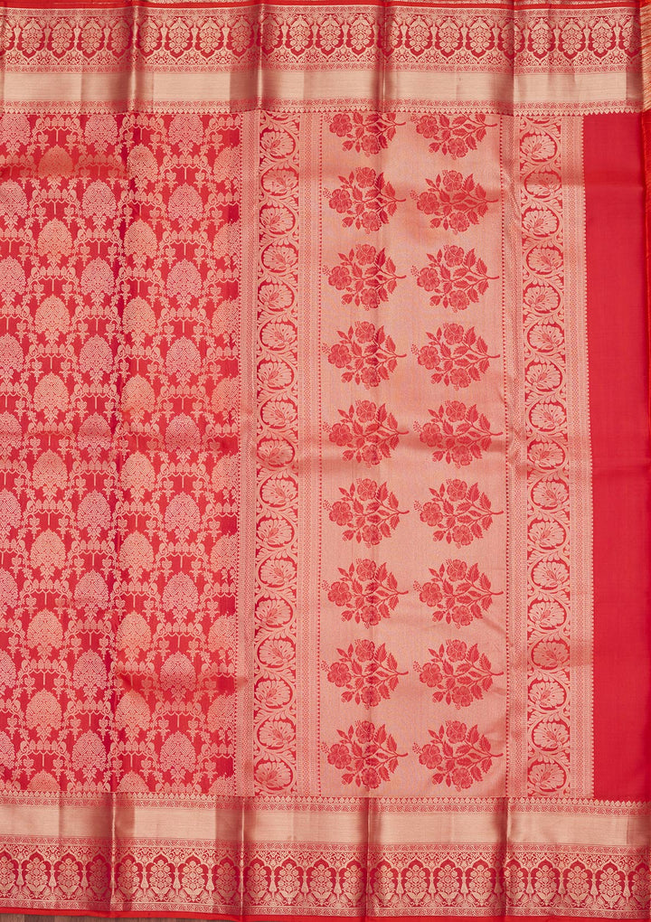 Orange Zariwork Pure Silk Saree
