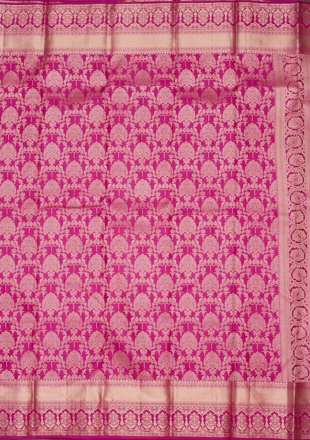 Rani Pink Zariwork Pure Silk Saree