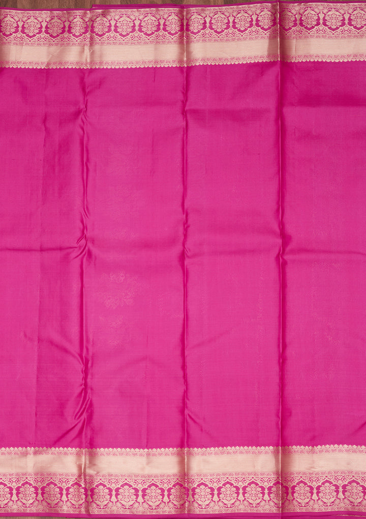 Rani Pink Zariwork Pure Silk Saree