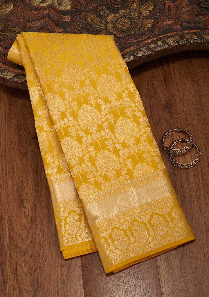 Yellow Zariwork Pure Silk Saree