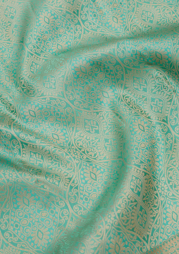 Sea Green Zariwork Pure Silk Saree