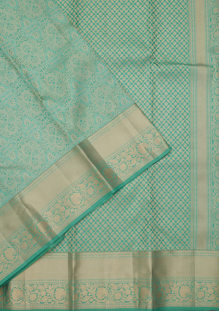Sea Green Zariwork Pure Silk Saree
