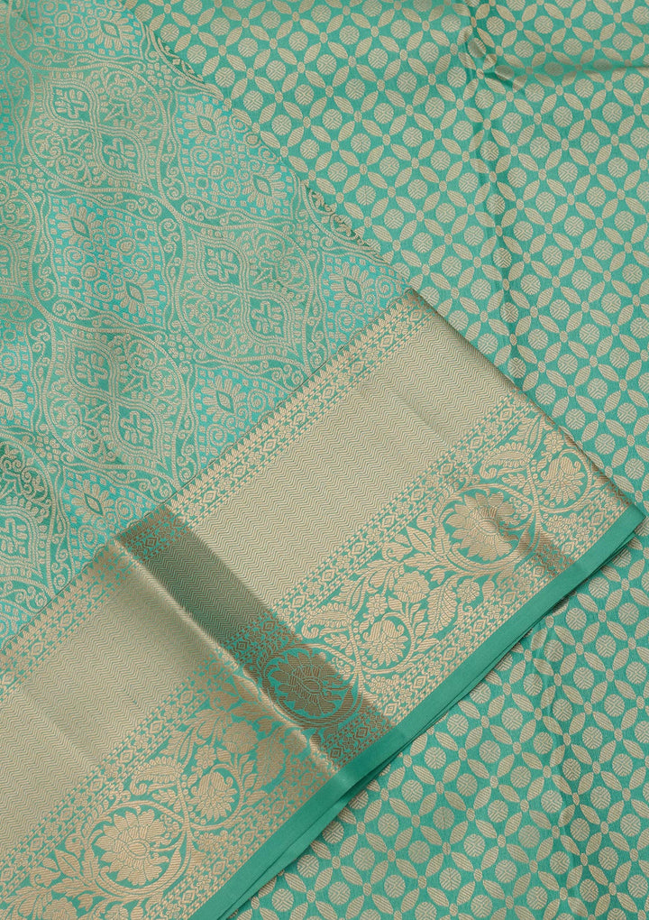 Sea Green Zariwork Pure Silk Saree