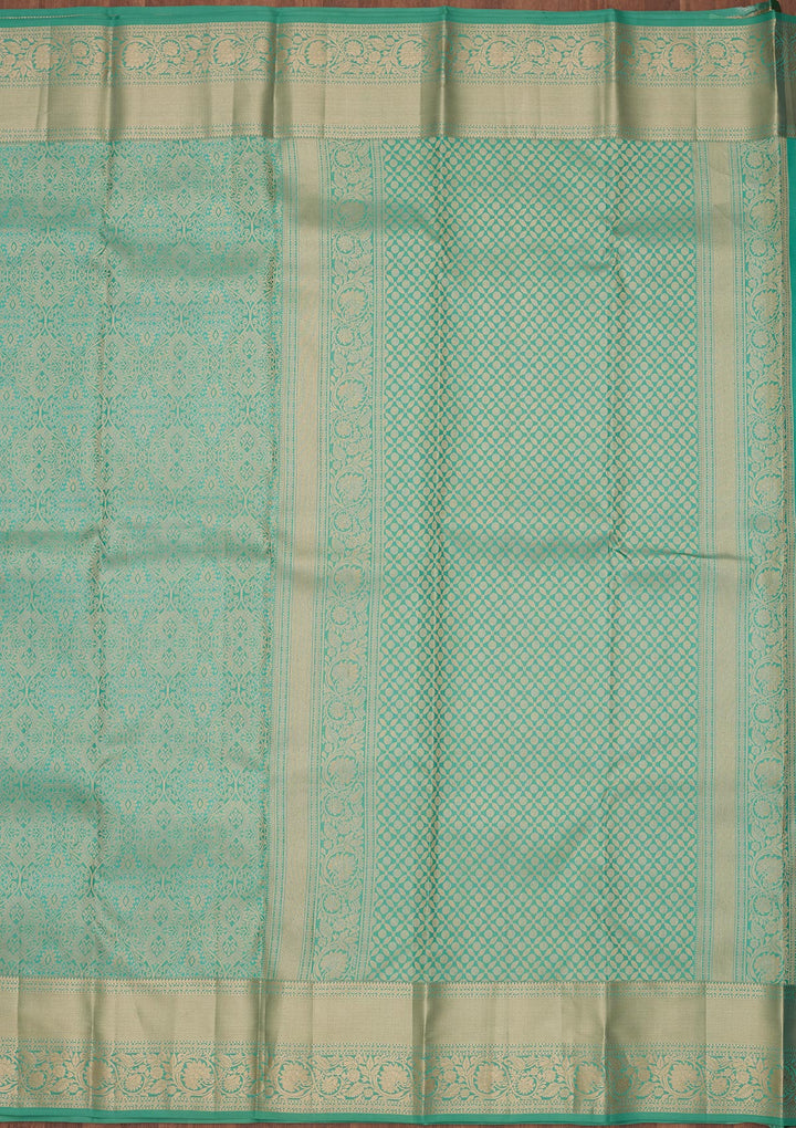Sea Green Zariwork Pure Silk Saree