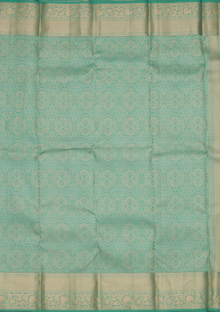 Sea Green Zariwork Pure Silk Saree