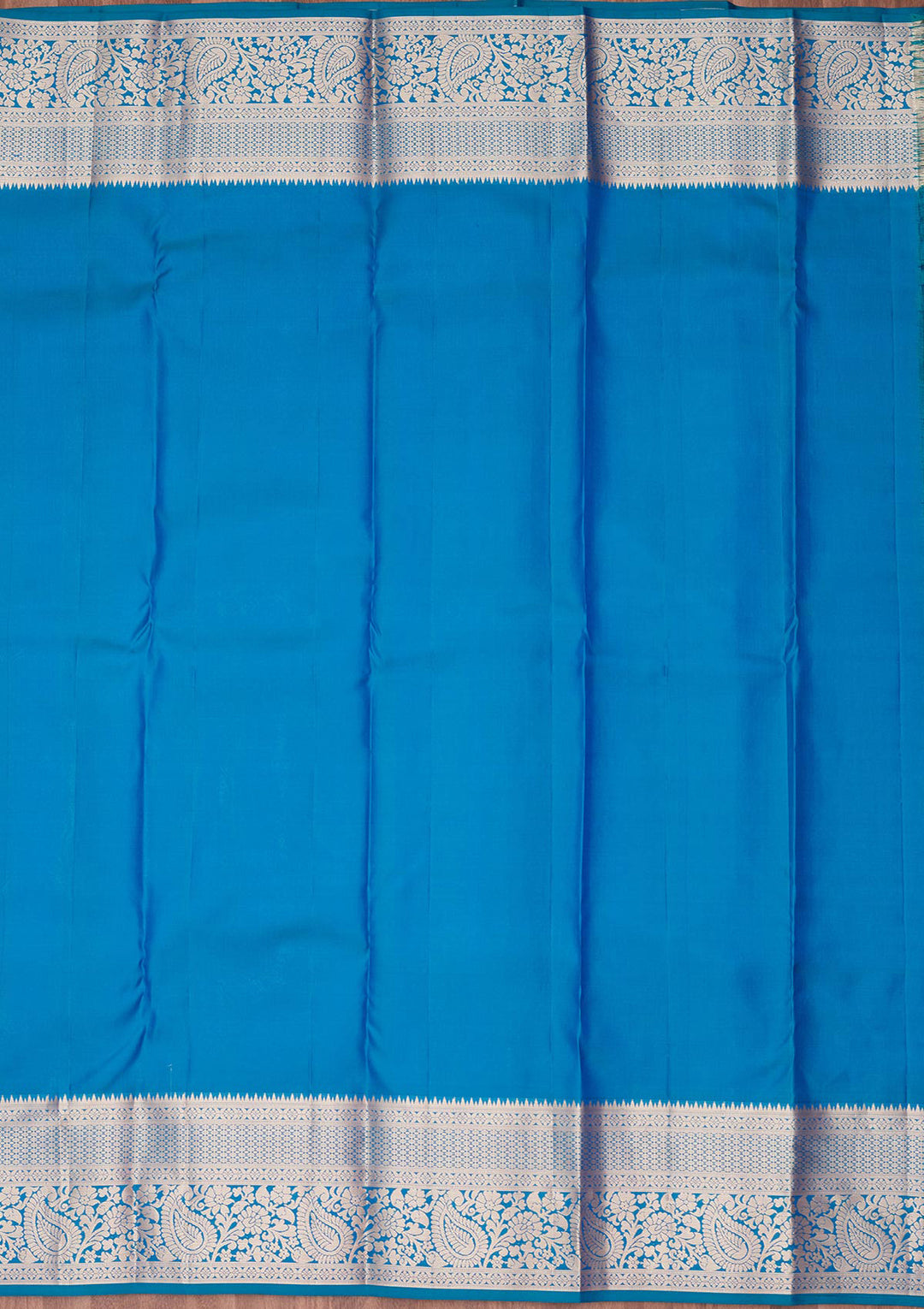 Peacock Blue Zariwork Pure Silk Saree