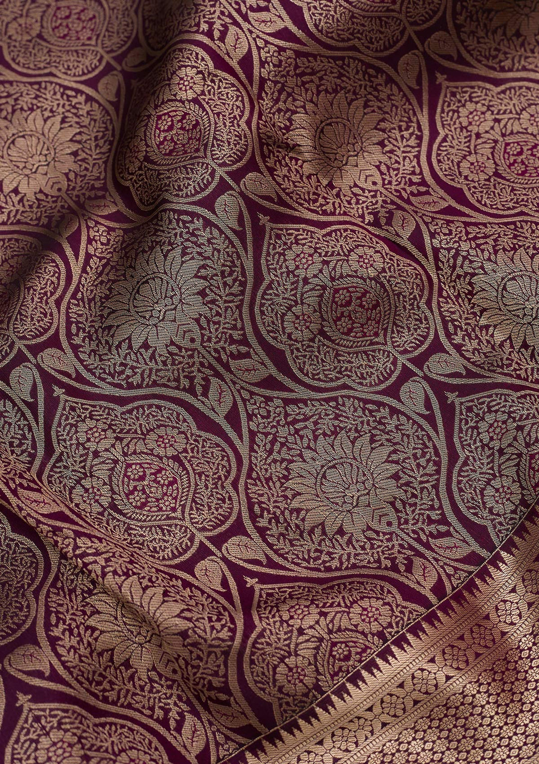 Purple Zariwork (Silver) Silk Silk_Saree