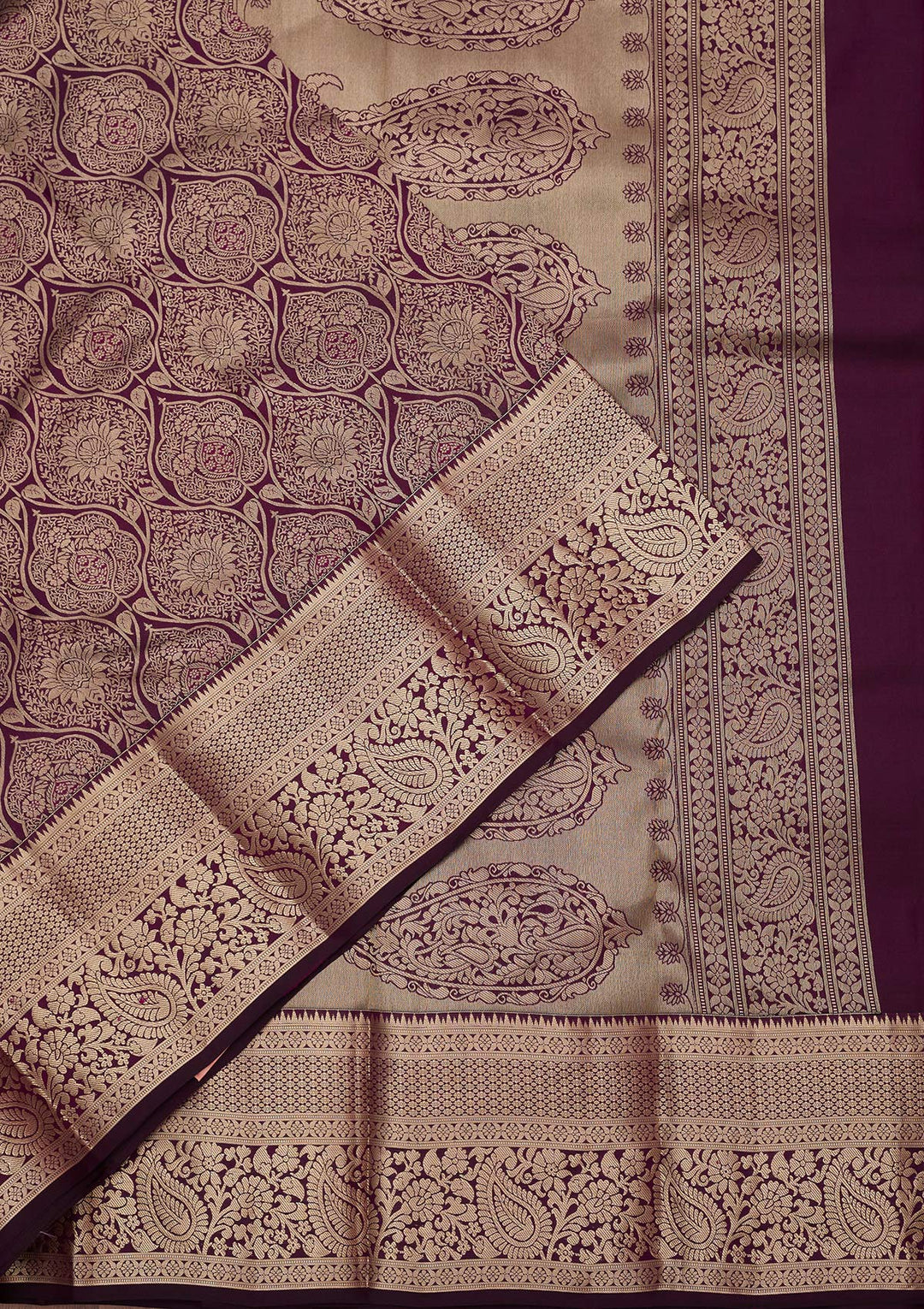 Purple Zariwork (Silver) Silk Silk_Saree