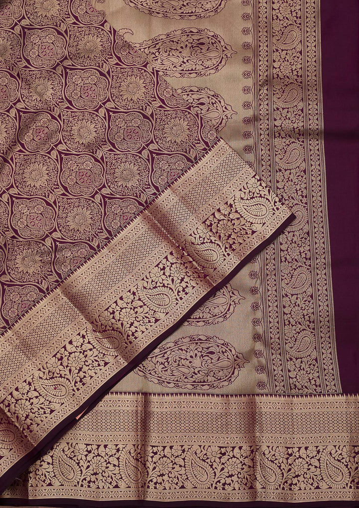 Purple Zariwork (Silver) Silk Silk_Saree