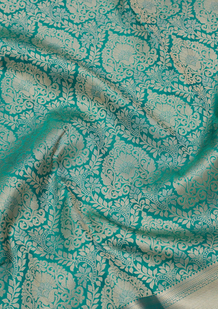 Rama Green Zariwork Pure Silk Saree