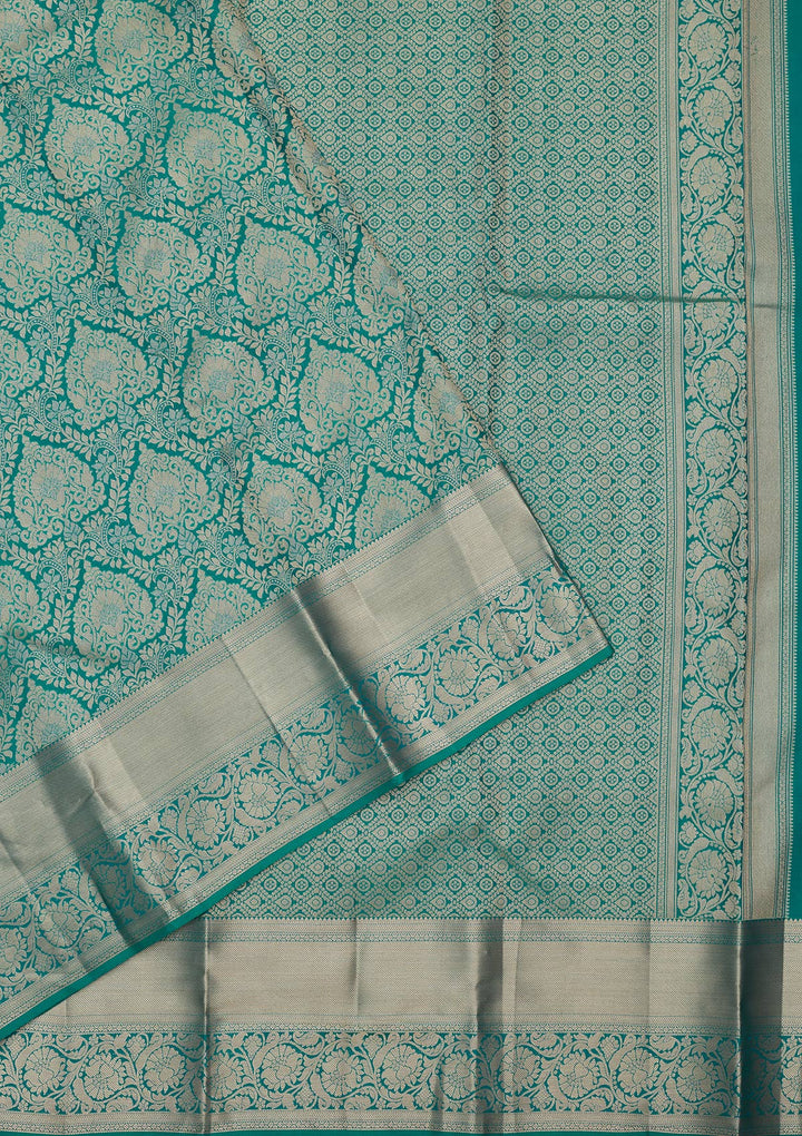 Rama Green Zariwork Pure Silk Saree