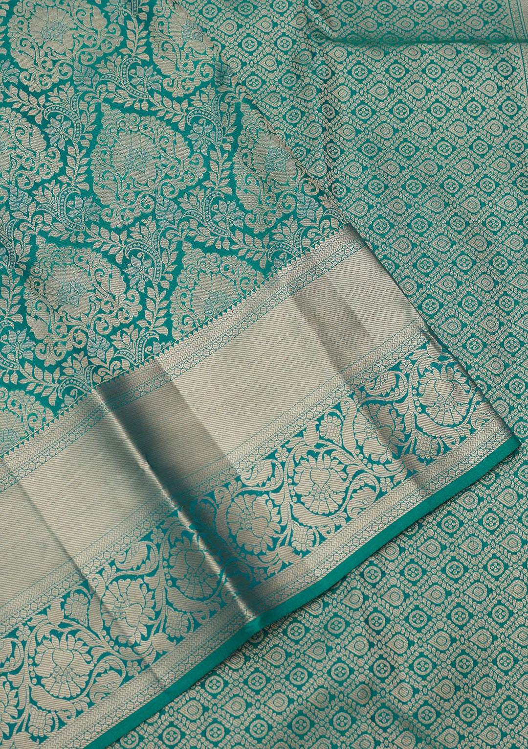 Rama Green Zariwork Pure Silk Saree