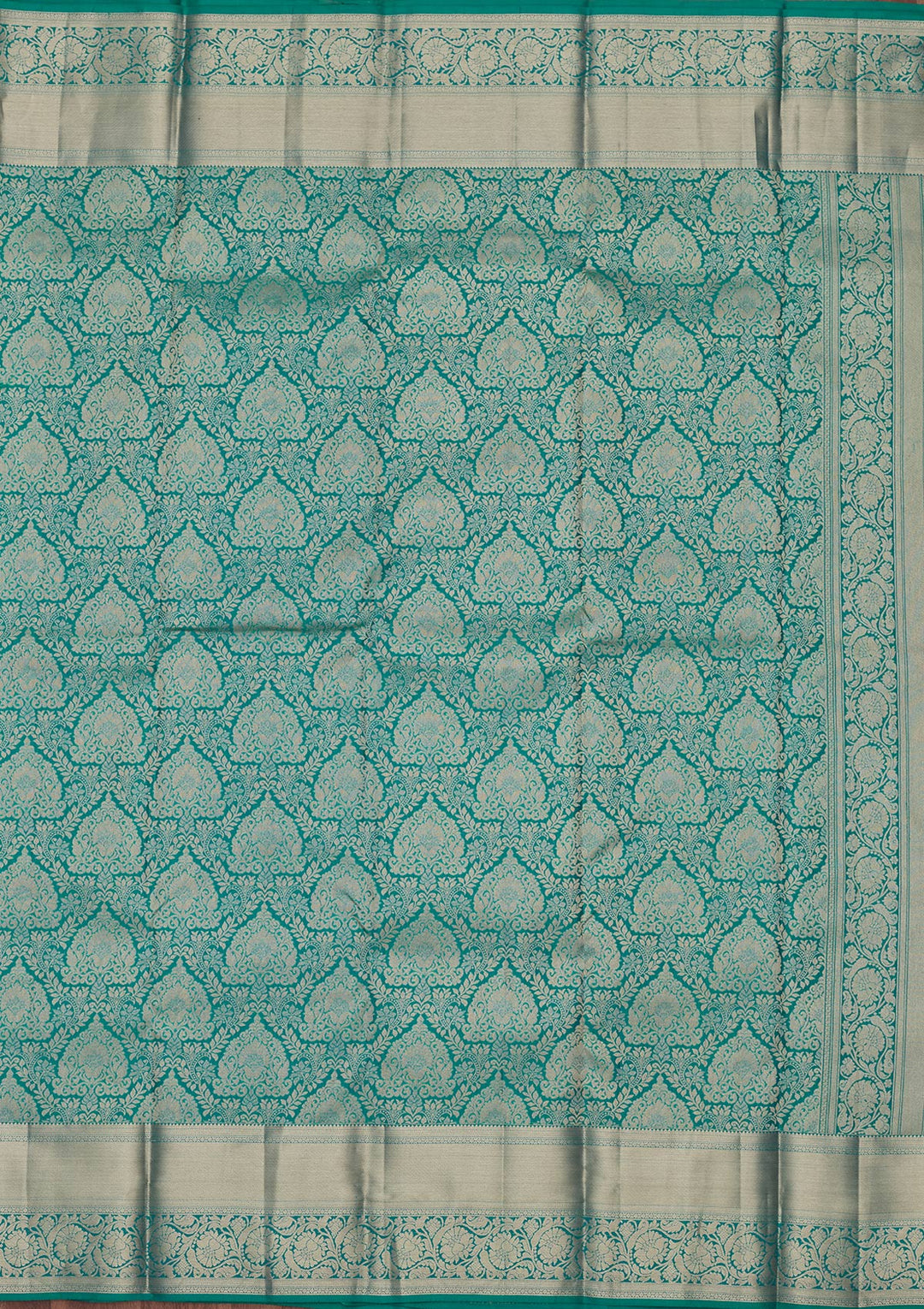 Rama Green Zariwork Pure Silk Saree