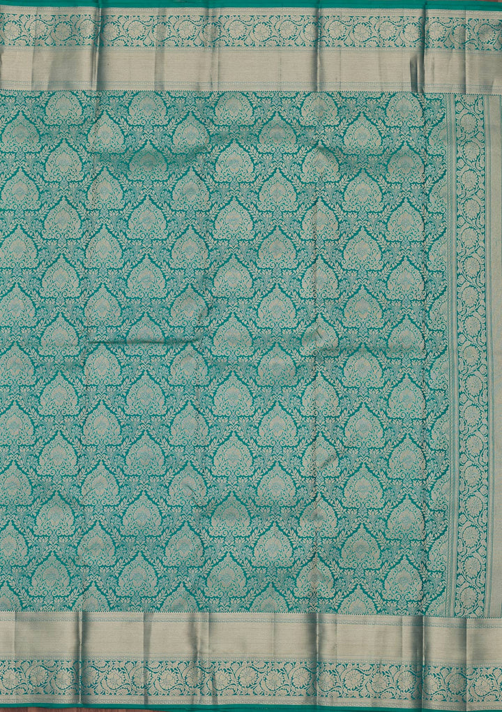 Rama Green Zariwork Pure Silk Saree