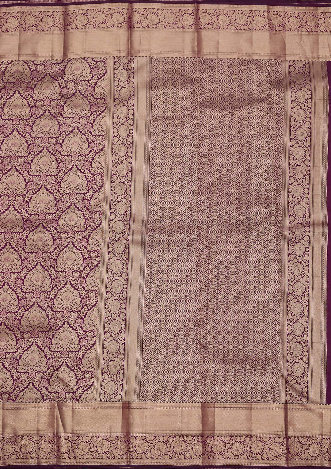 Wine Zariwork (Gold) Pure Silk Silk_Saree