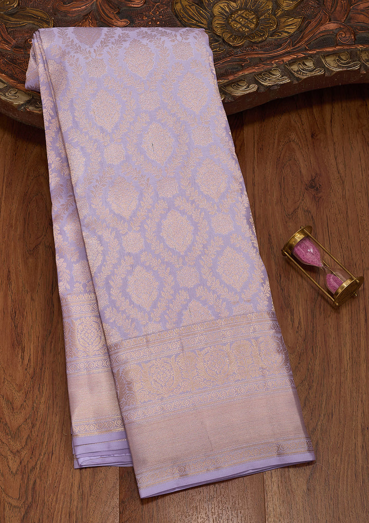 Lavender Zariwork Pure Silk Saree