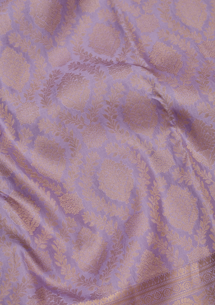 Lavender Zariwork Pure Silk Saree