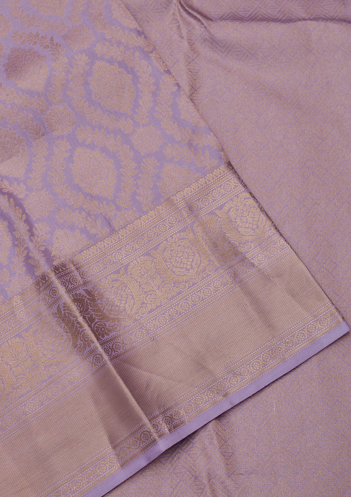 Lavender Zariwork Pure Silk Saree
