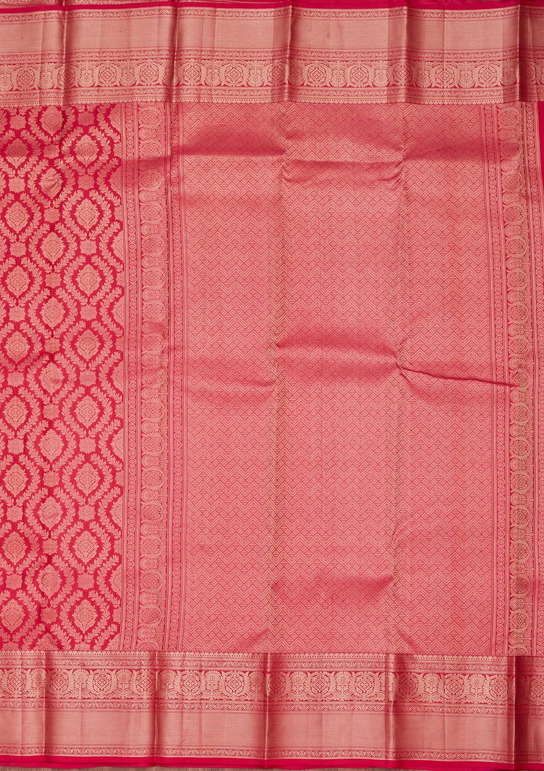 Rani Pink Zariwork Pure Silk Saree