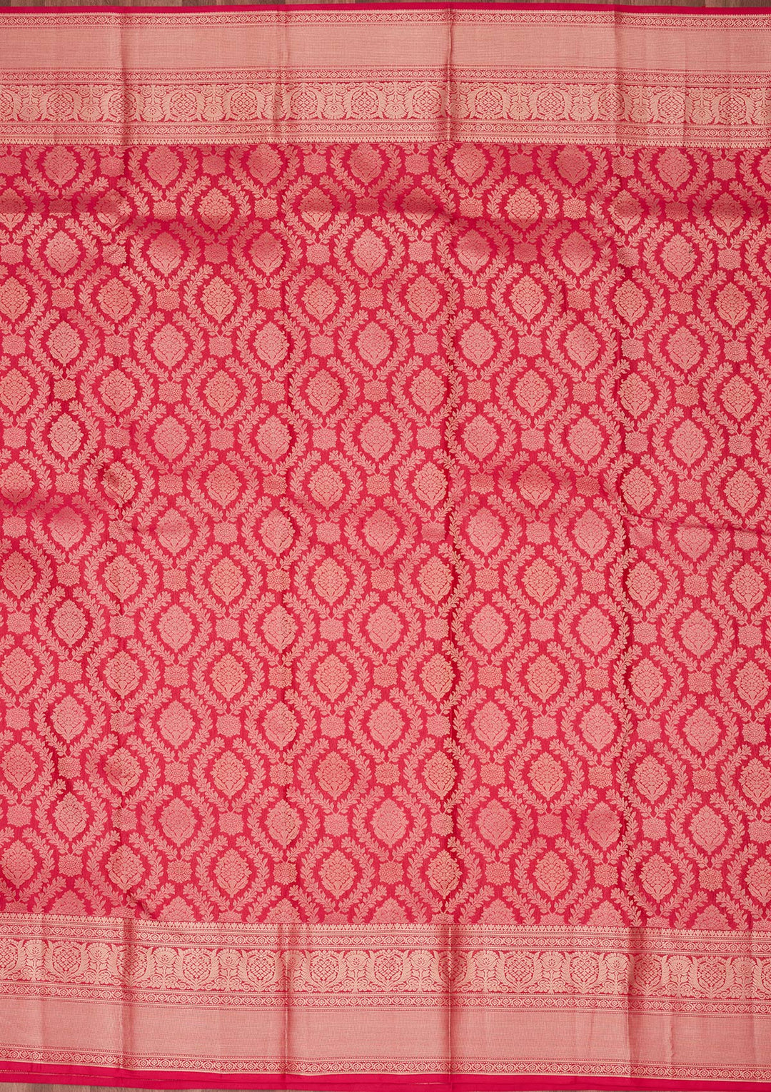 Rani Pink Zariwork Pure Silk Saree