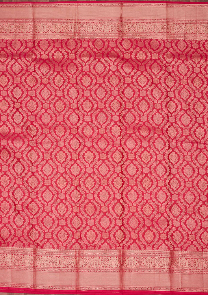 Rani Pink Zariwork Pure Silk Saree