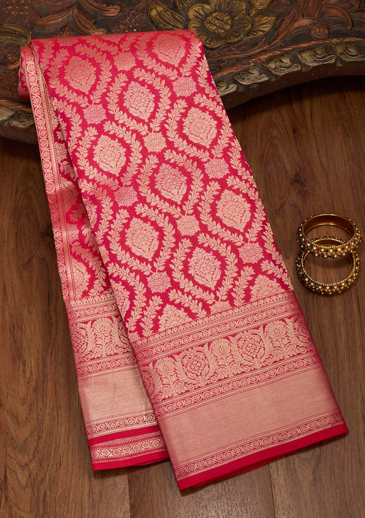 Red Zariwork Pure Silk Saree