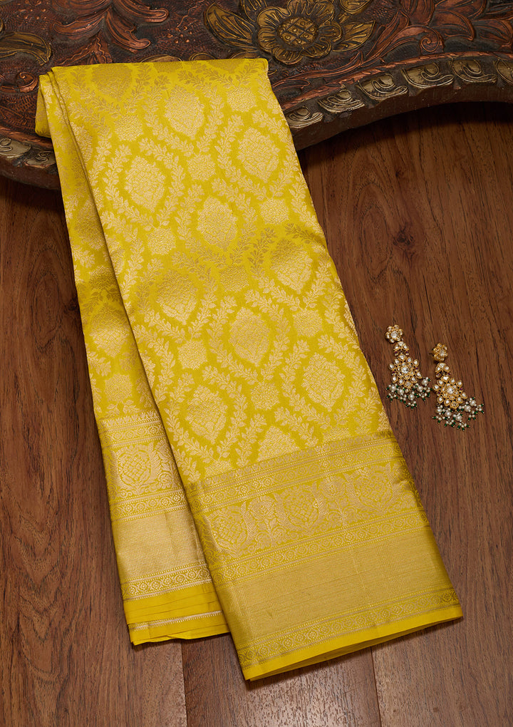 Yellow Zariwork Pure Silk Saree