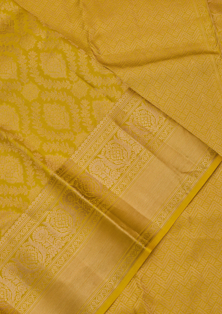 Yellow Zariwork Pure Silk Saree