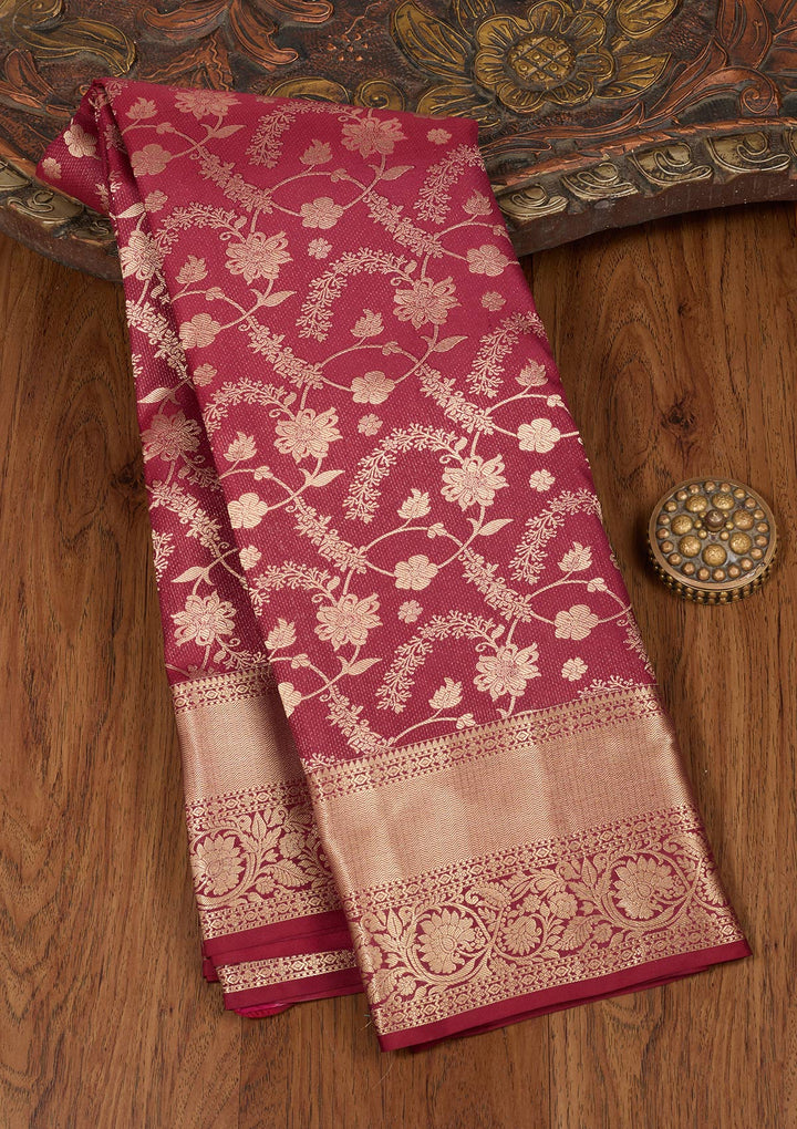 Maroon Zariwork Pure Silk Saree