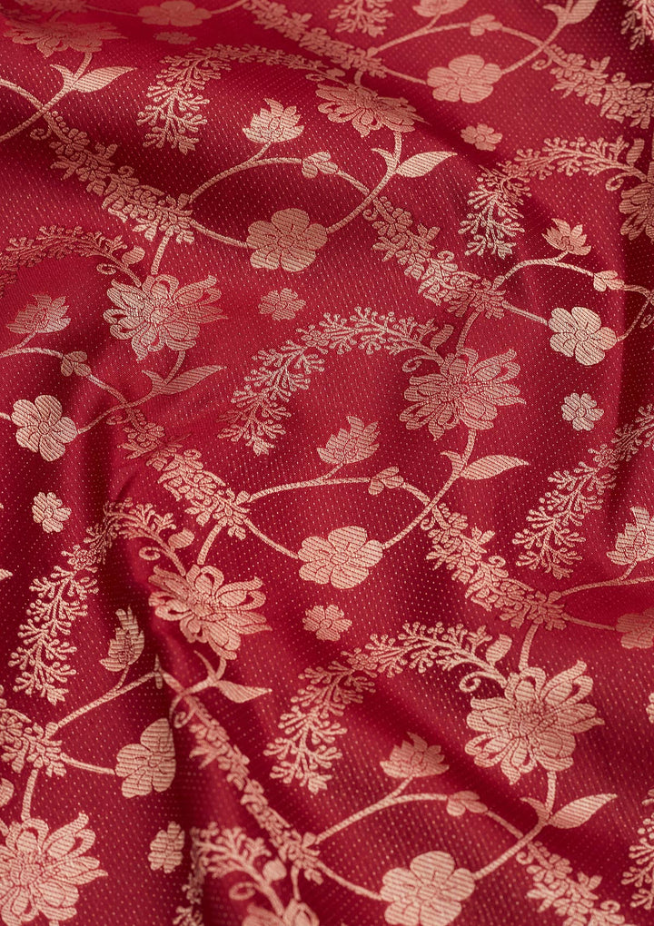 Maroon Zariwork Pure Silk Saree
