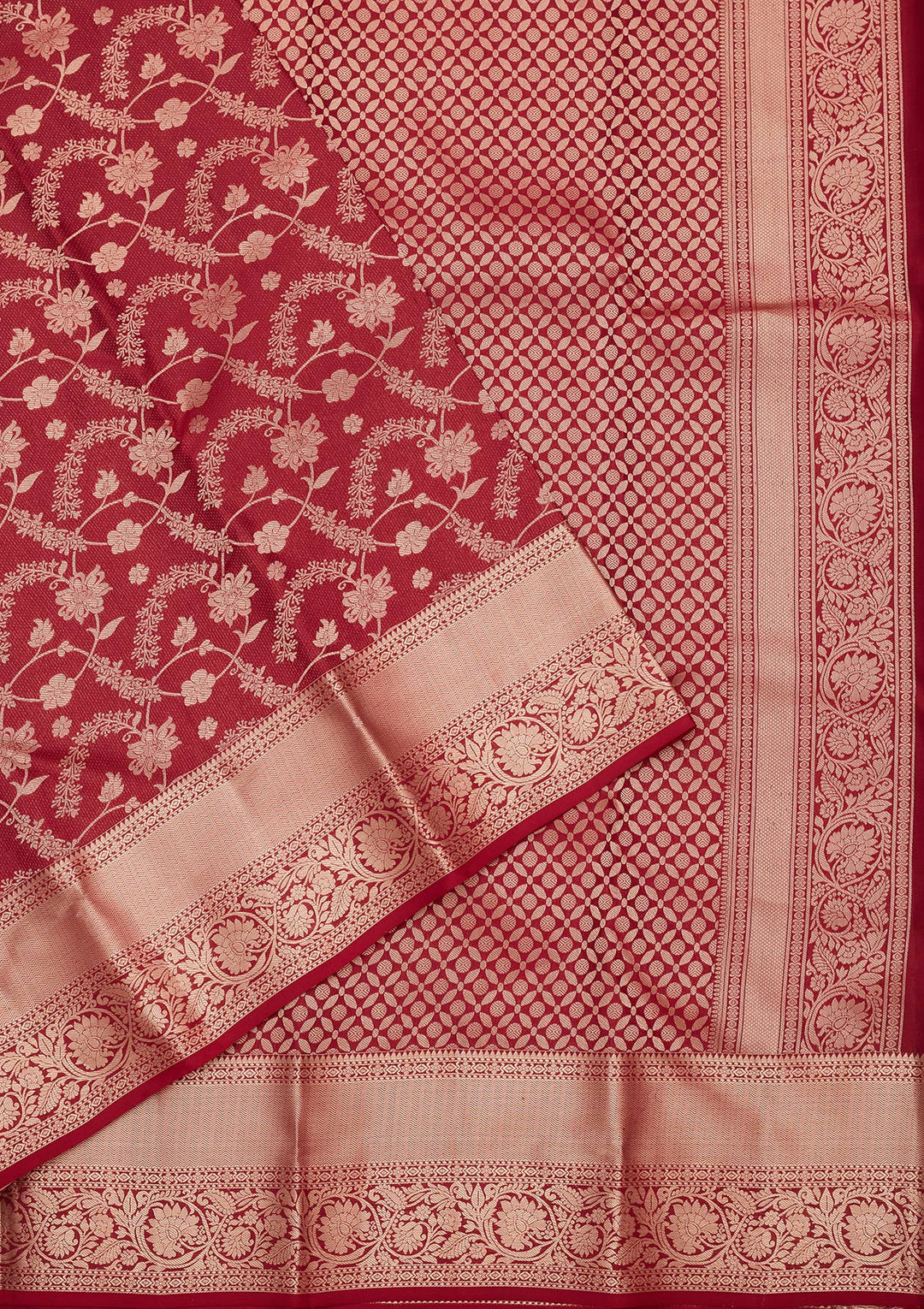 Maroon Zariwork Pure Silk Saree