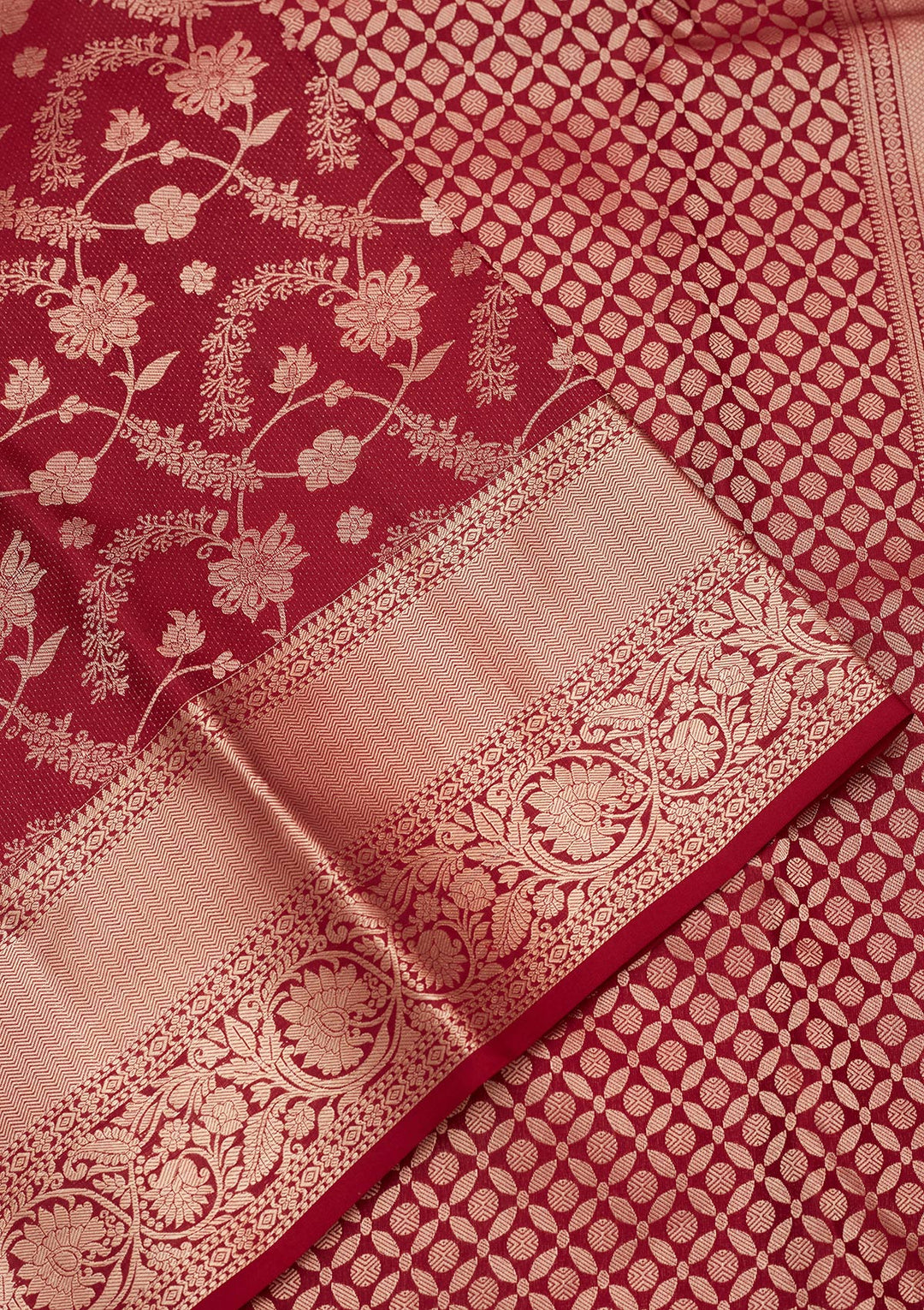 Maroon Zariwork Pure Silk Saree