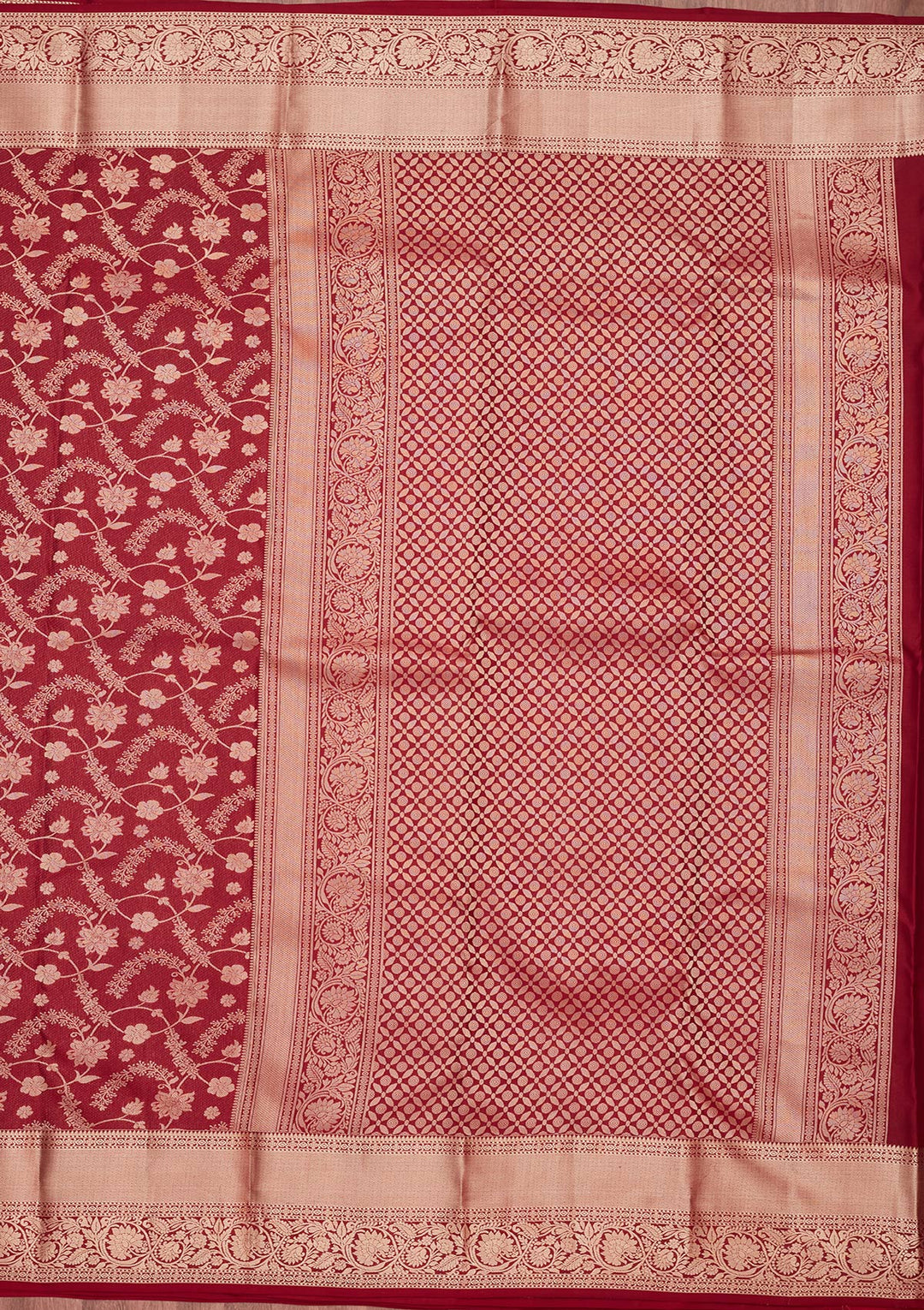 Maroon Zariwork Pure Silk Saree